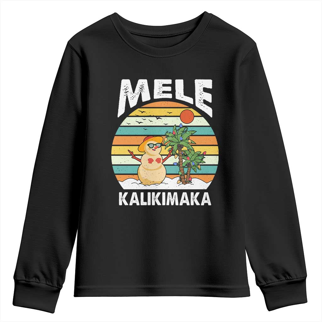 Mele Kalikimaka Hawaiian Christmas Youth Sweatshirt Beach Hawaii Xmas In July Tropical TS10 Black Print Your Wear