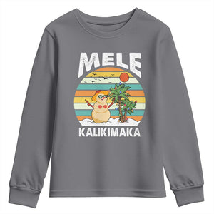 Mele Kalikimaka Hawaiian Christmas Youth Sweatshirt Beach Hawaii Xmas In July Tropical TS10 Charcoal Print Your Wear