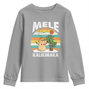 Mele Kalikimaka Hawaiian Christmas Youth Sweatshirt Beach Hawaii Xmas In July Tropical TS10 Sport Gray Print Your Wear