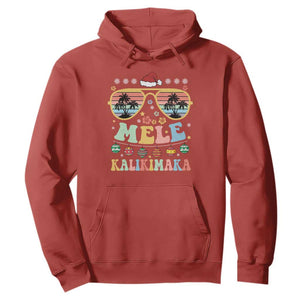 Santa Claus Sunglasses Beach Christmas In Hawaii Family Vacation Hoodie Mele Kalikimaka TS10 Red Print Your Wear