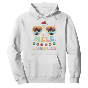 Santa Claus Sunglasses Beach Christmas In Hawaii Family Vacation Hoodie Mele Kalikimaka TS10 White Print Your Wear