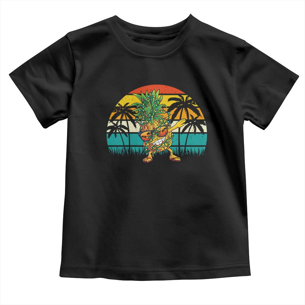 Dabbing Pineapple Christmas Tree Lights Baby Shirt Hawaiian Hawaii Tropical Xmas Men Gifts Sunglasses On TS10 Black Print Your Wear