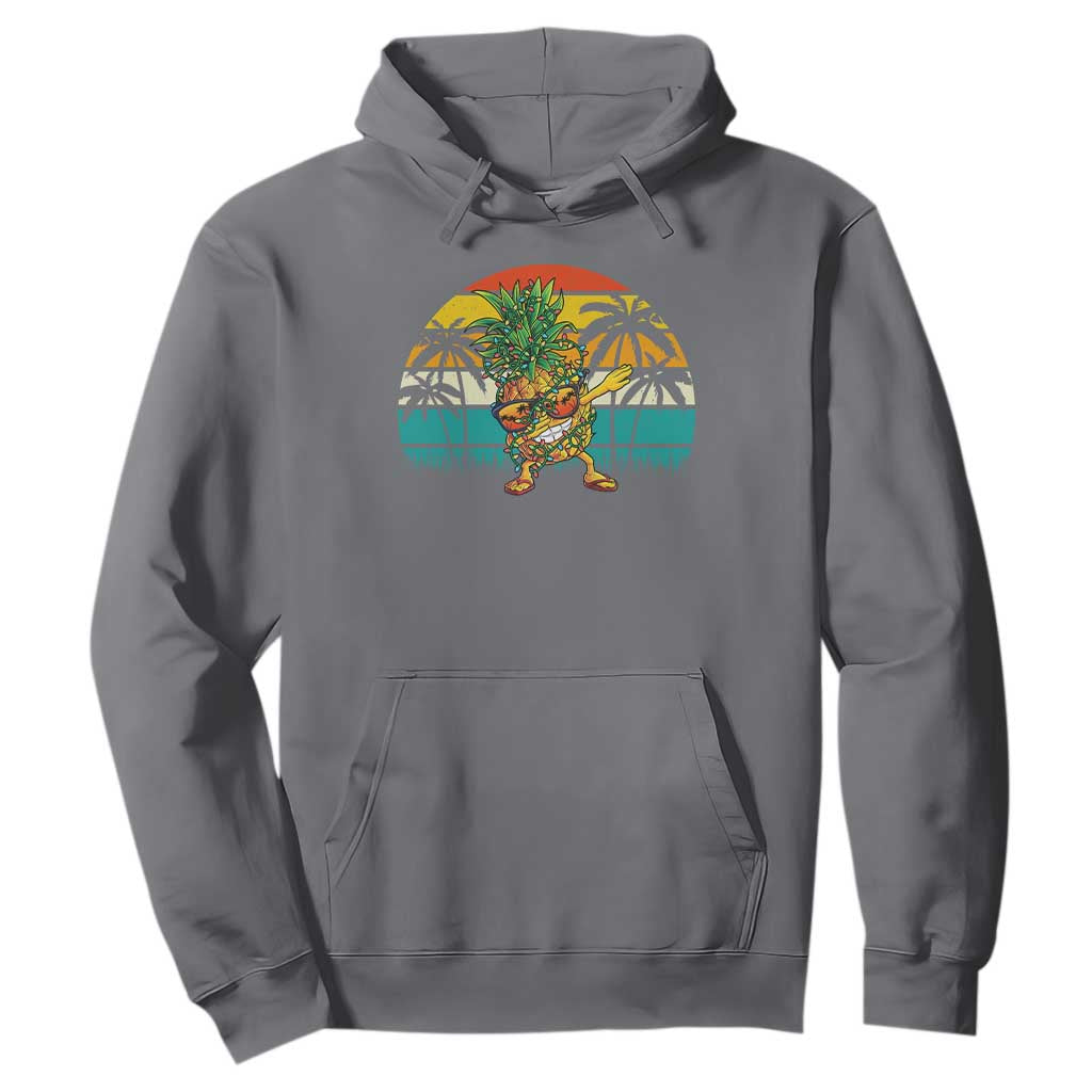 Dabbing Pineapple Christmas Tree Lights Hoodie Hawaiian Hawaii Tropical Xmas Men Gifts Sunglasses On TS10 Charcoal Print Your Wear