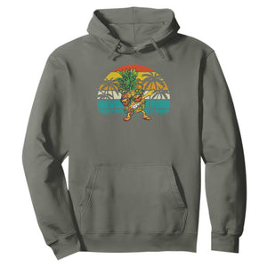 Dabbing Pineapple Christmas Tree Lights Hoodie Hawaiian Hawaii Tropical Xmas Men Gifts Sunglasses On TS10 Military Green Print Your Wear