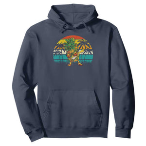 Dabbing Pineapple Christmas Tree Lights Hoodie Hawaiian Hawaii Tropical Xmas Men Gifts Sunglasses On TS10 Navy Print Your Wear