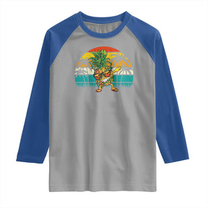 Dabbing Pineapple Christmas Tree Lights Raglan Shirt Hawaiian Hawaii Tropical Xmas Men Gifts Sunglasses On TS10 Sport Gray Royal Print Your Wear