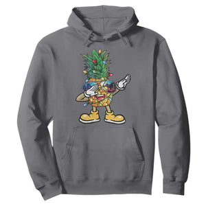 Dabbing Pineapple Hawaii Christmas Tree Lights Xmas Sunglasses Hoodie Tropical Holiday Beach TS10 Charcoal Print Your Wear