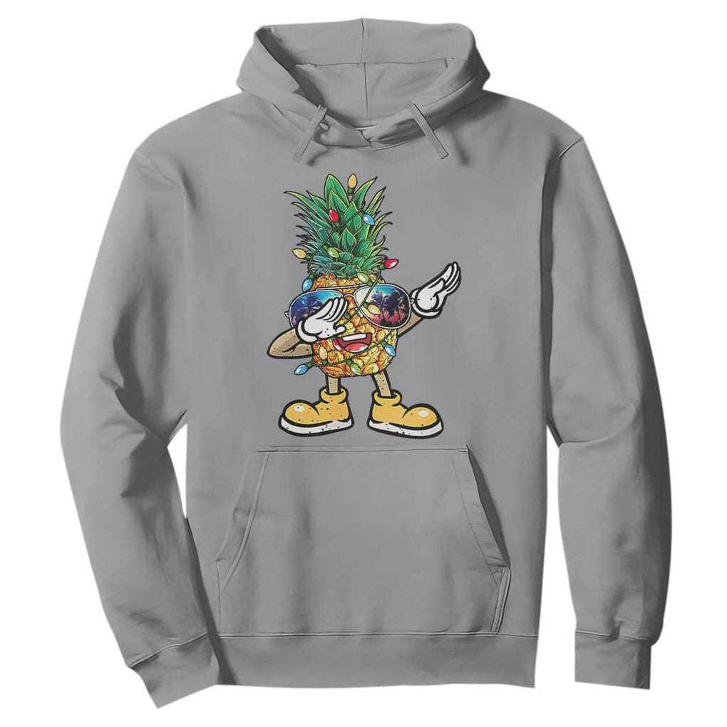Dabbing Pineapple Hawaii Christmas Tree Lights Xmas Sunglasses Hoodie Tropical Holiday Beach TS10 Sport Gray Print Your Wear