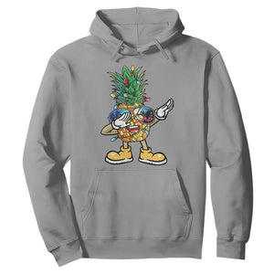Dabbing Pineapple Hawaii Christmas Tree Lights Xmas Sunglasses Hoodie Tropical Holiday Beach TS10 Sport Gray Print Your Wear