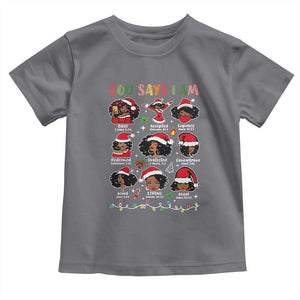 Christian Christmas Baby Shirt God Says I Am African American Women Scriptures Affirmations TS10 Charcoal Print Your Wear