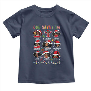 Christian Christmas Baby Shirt God Says I Am African American Women Scriptures Affirmations TS10 Navy Print Your Wear