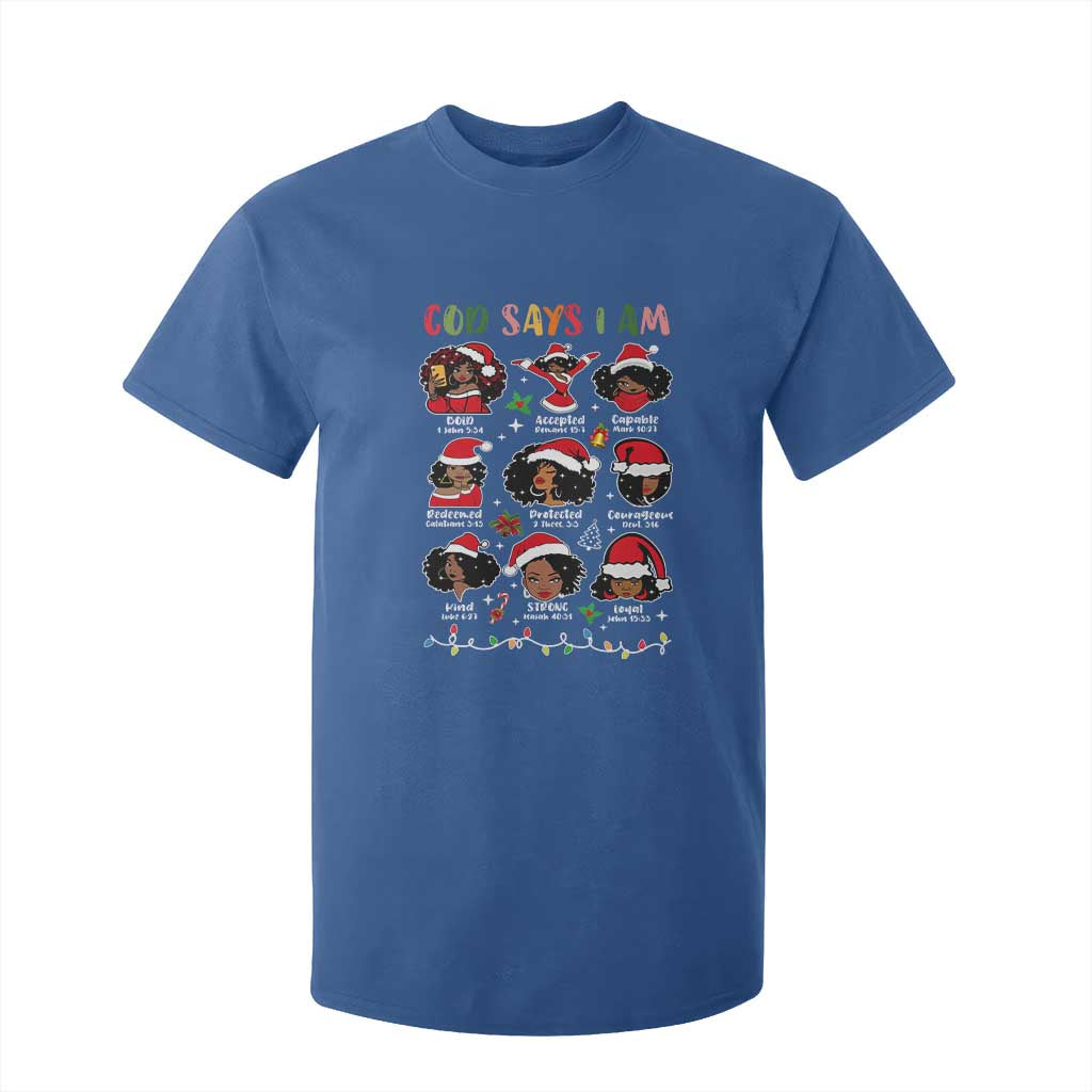 Christian Christmas T Shirt For Kid God Says I Am African American Women Scriptures Affirmations TS10 Royal Blue Print Your Wear