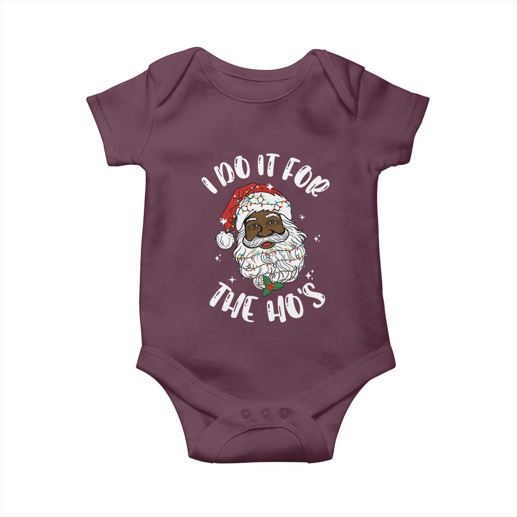 Funny Santa Claus Baby Onesie African American Xmas Vintage Black Santa TS10 Maroon Print Your Wear