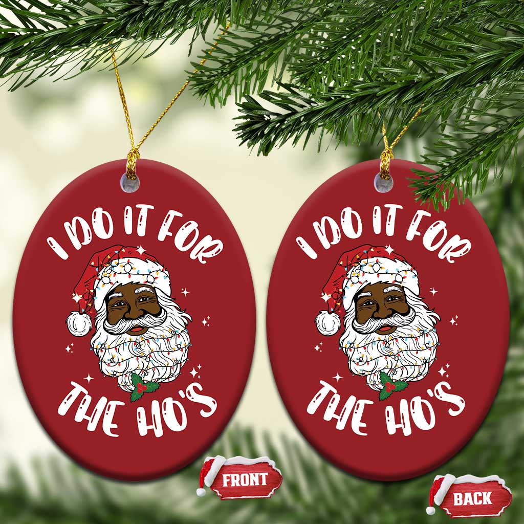 Funny Santa Claus Christmas Ornament African American Xmas Vintage Black Santa TS10 Oval Red Print Your Wear