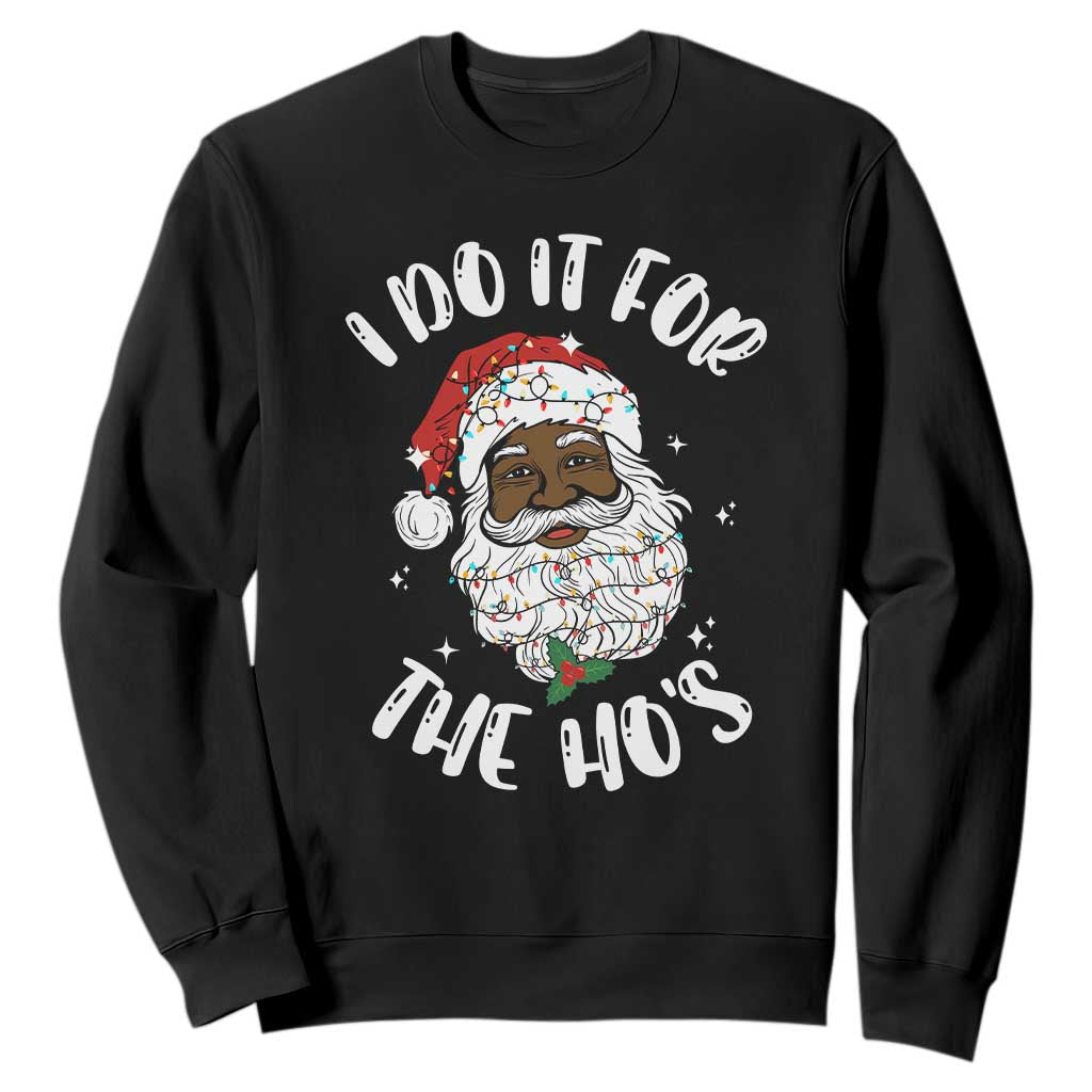 Funny Santa Claus Sweatshirt African American Xmas Vintage Black Santa TS10 Black Print Your Wear