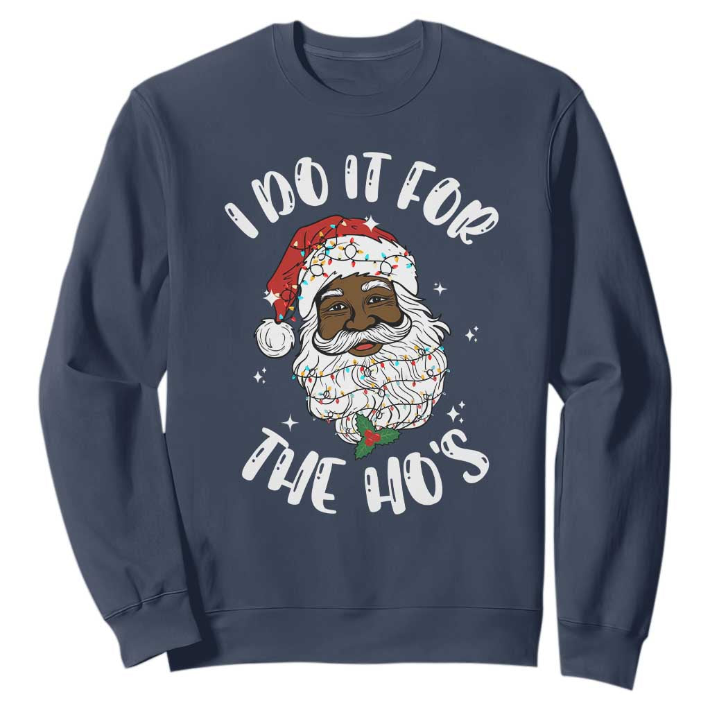 Funny Santa Claus Sweatshirt African American Xmas Vintage Black Santa TS10 Navy Print Your Wear