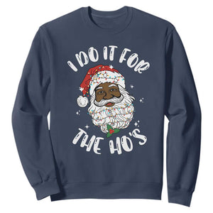 Funny Santa Claus Sweatshirt African American Xmas Vintage Black Santa TS10 Navy Print Your Wear