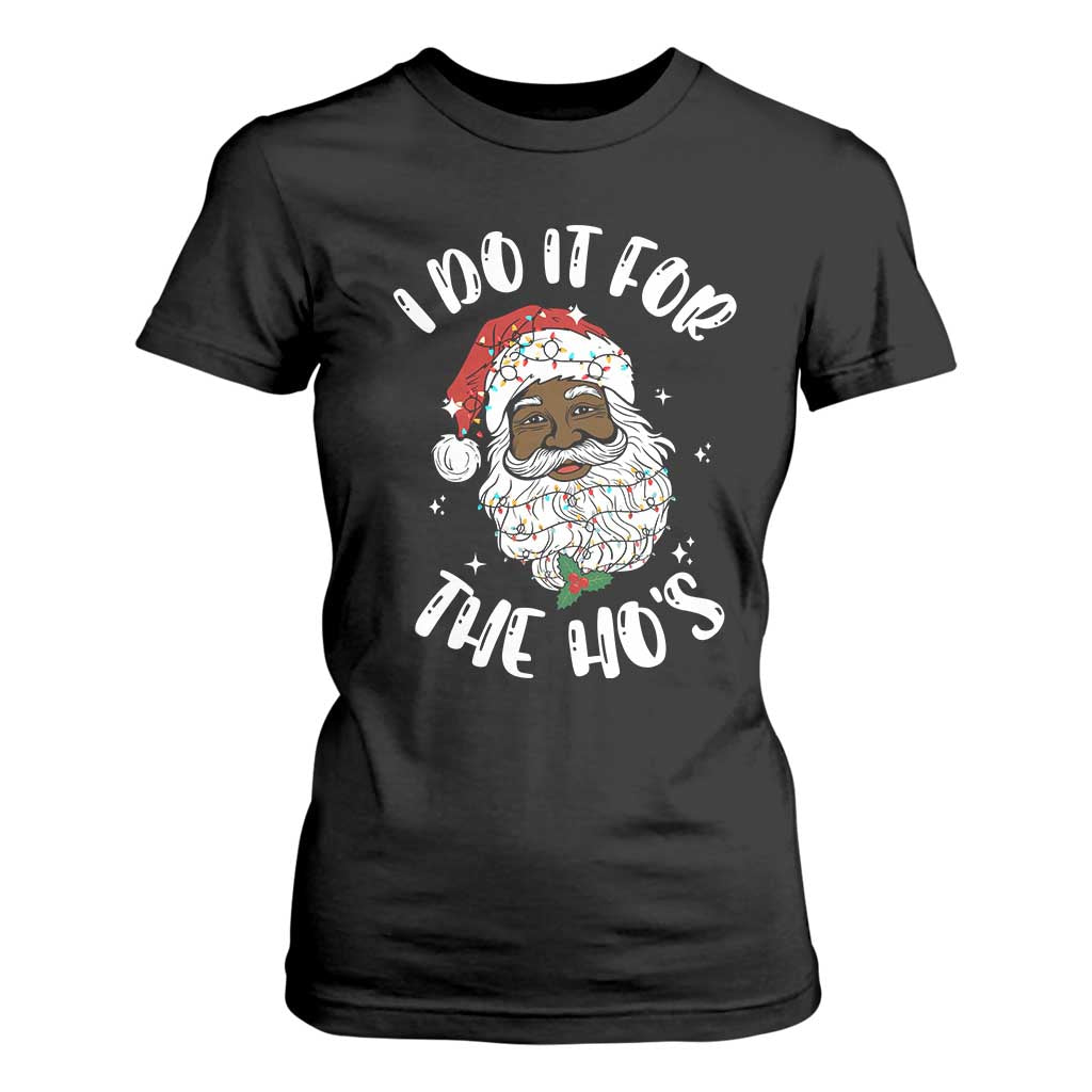 Funny Santa Claus T Shirt For Women African American Xmas Vintage Black Santa TS10 Black Print Your Wear