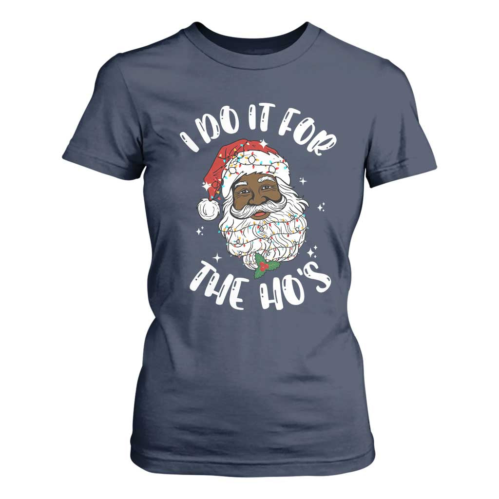 Funny Santa Claus T Shirt For Women African American Xmas Vintage Black Santa TS10 Navy Print Your Wear
