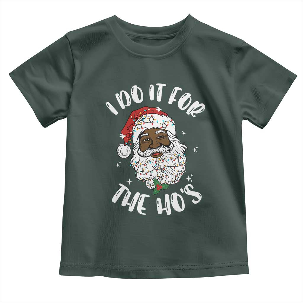 Funny Santa Claus Toddler T Shirt African American Xmas Vintage Black Santa TS10 Dark Forest Green Print Your Wear