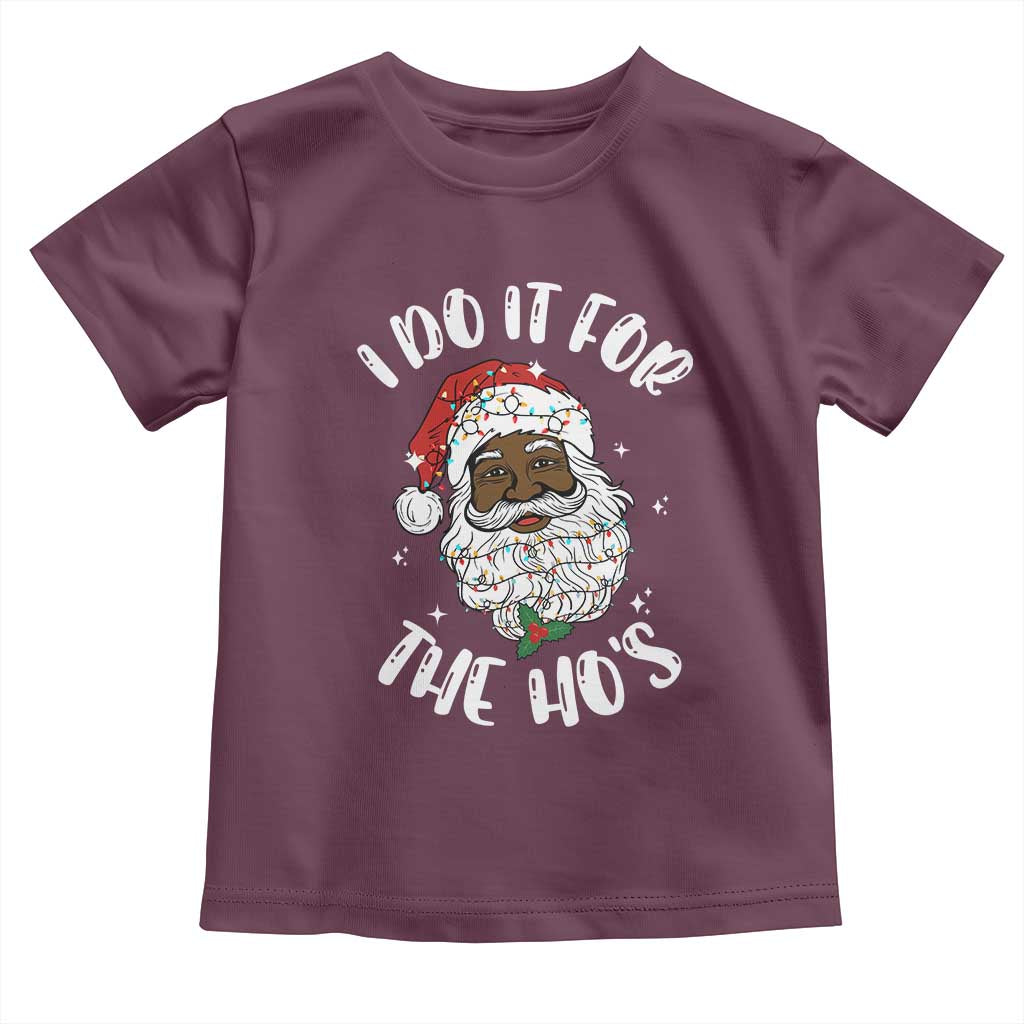 Funny Santa Claus Toddler T Shirt African American Xmas Vintage Black Santa TS10 Maroon Print Your Wear