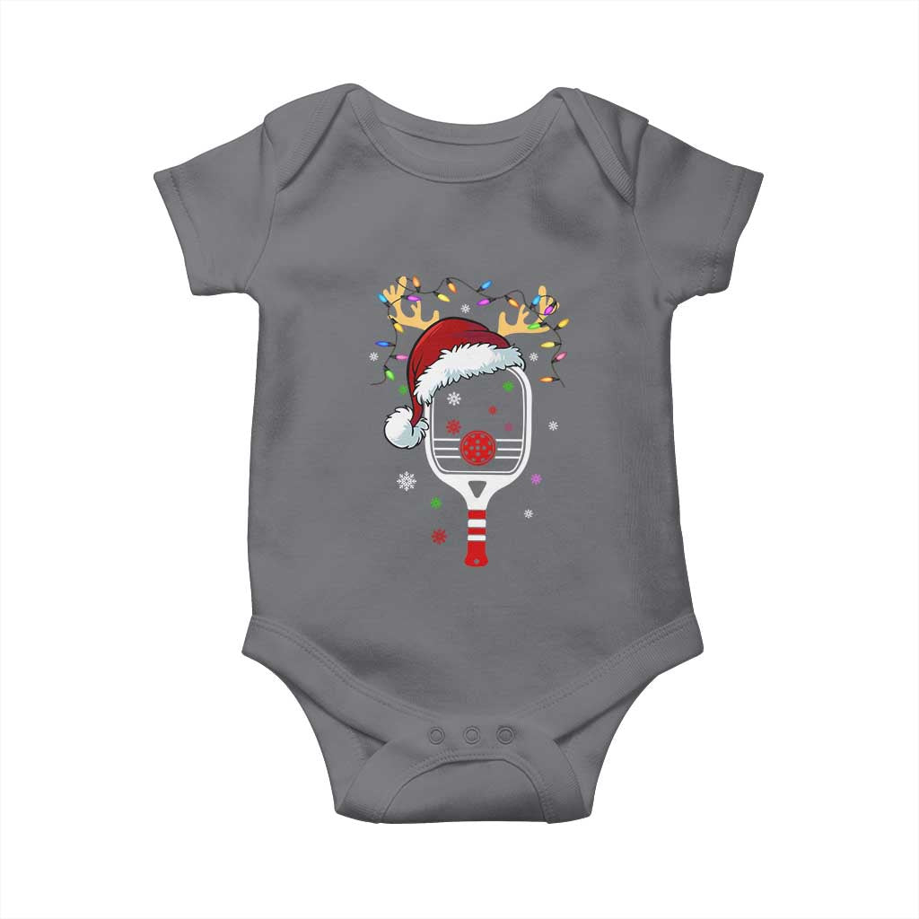 Pickleball Christmas Baby Onesie Holiday Reindeer Player Gifts Sports Xmas TS10 Charcoal Print Your Wear