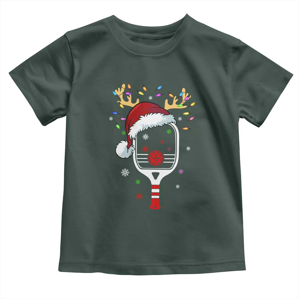 Pickleball Christmas Baby Shirt Holiday Reindeer Player Gifts Sports Xmas TS10 Dark Forest Green Print Your Wear