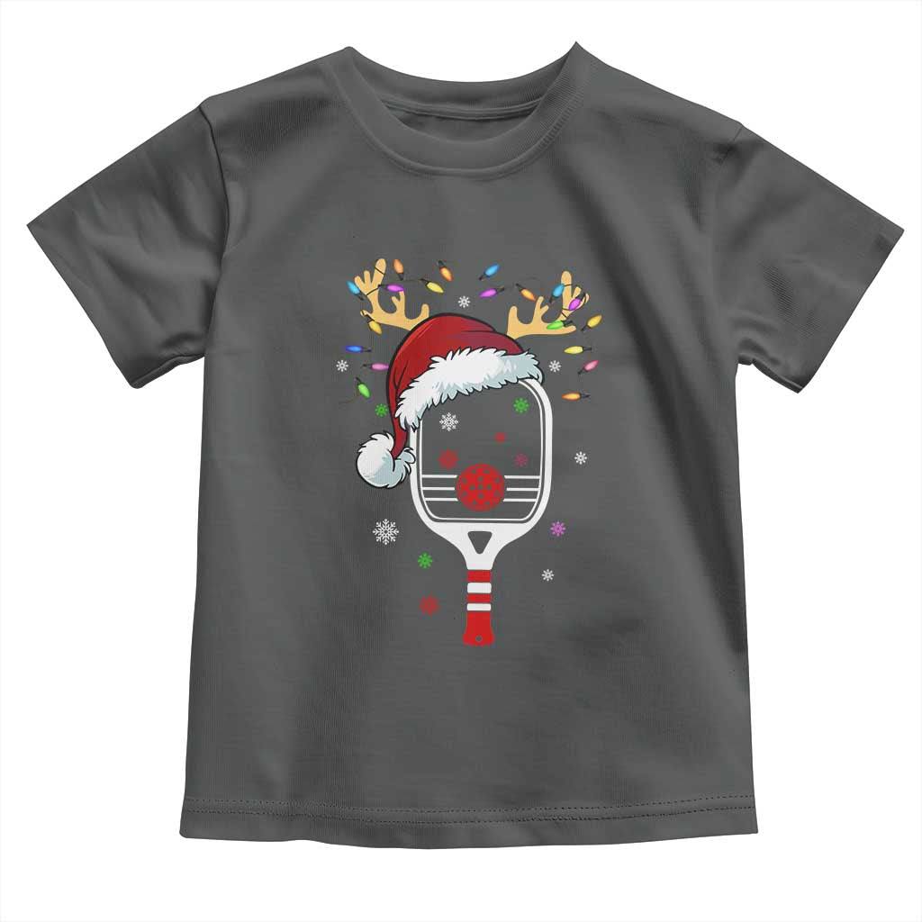 Pickleball Christmas Baby Shirt Holiday Reindeer Player Gifts Sports Xmas TS10 Dark Heather Print Your Wear