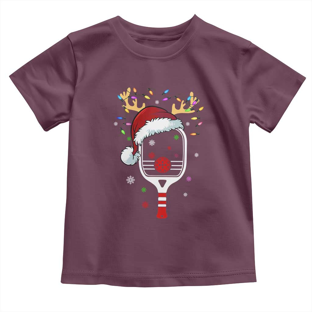 Pickleball Christmas Baby Shirt Holiday Reindeer Player Gifts Sports Xmas TS10 Maroon Print Your Wear