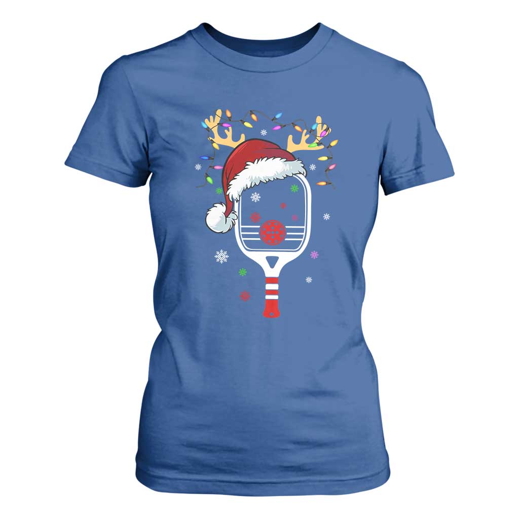 Pickleball Christmas T Shirt For Women Holiday Reindeer Player Gifts Sports Xmas TS10 Royal Blue Print Your Wear