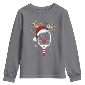 Pickleball Christmas Youth Sweatshirt Holiday Reindeer Player Gifts Sports Xmas TS10 Charcoal Print Your Wear