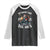 Biker Grandpa Santa on Motorcycle Christmas Raglan Shirt Funny Oh What Fun It Is To Ride TS10 Black White Print Your Wear