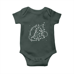 Christmas Dog Baby Onesie Merry & Bright Cute Xmas Tree with Paws Gift for Dog Lover TS10 Print Your Wear