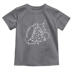 Christmas Dog Baby Shirt Merry & Bright Cute Xmas Tree with Paws Gift for Dog Lover TS10 Charcoal Print Your Wear