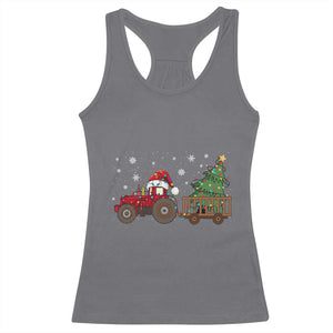 Tractor Christmas Racerback Tank Top Tree Lights Farmer Xmas Gift for Tractor Drivers TS10 Charcoal Print Your Wear