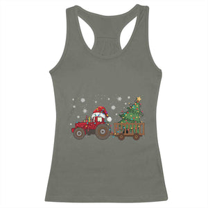 Tractor Christmas Racerback Tank Top Tree Lights Farmer Xmas Gift for Tractor Drivers TS10 Military Green Print Your Wear