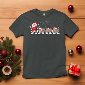 Christmas Moo Deng T Shirt Santa Baby Pygmy Hippo Trendy Xmas TS10 Dark Heather Print Your Wear