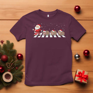 Christmas Moo Deng T Shirt Santa Baby Pygmy Hippo Trendy Xmas TS10 Maroon Print Your Wear