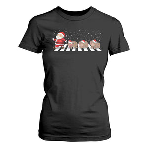 Christmas Moo Deng T Shirt For Women Santa Baby Pygmy Hippo Trendy Xmas TS10 Black Print Your Wear