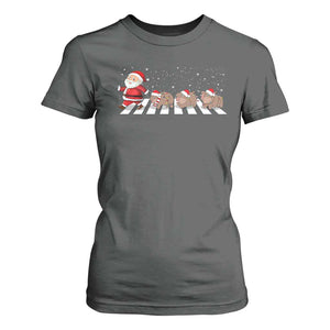Christmas Moo Deng T Shirt For Women Santa Baby Pygmy Hippo Trendy Xmas TS10 Dark Heather Print Your Wear