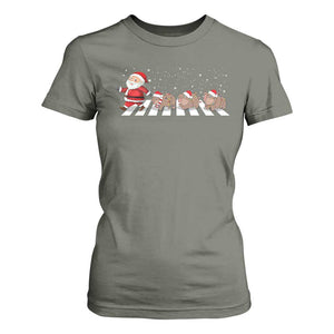 Christmas Moo Deng T Shirt For Women Santa Baby Pygmy Hippo Trendy Xmas TS10 Military Green Print Your Wear
