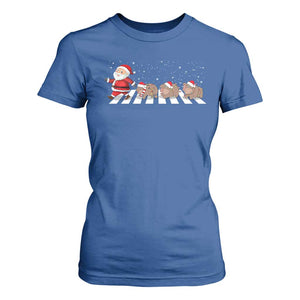 Christmas Moo Deng T Shirt For Women Santa Baby Pygmy Hippo Trendy Xmas TS10 Royal Blue Print Your Wear