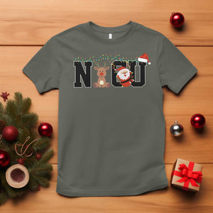 Christmas NICU Nurse T Shirt Cute Reindeer Student Xmas Gift TS10 Military Green Print Your Wear