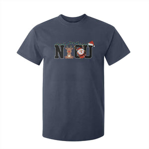 Christmas NICU Nurse T Shirt For Kid Cute Reindeer Student Xmas Gift TS10 Navy Print Your Wear