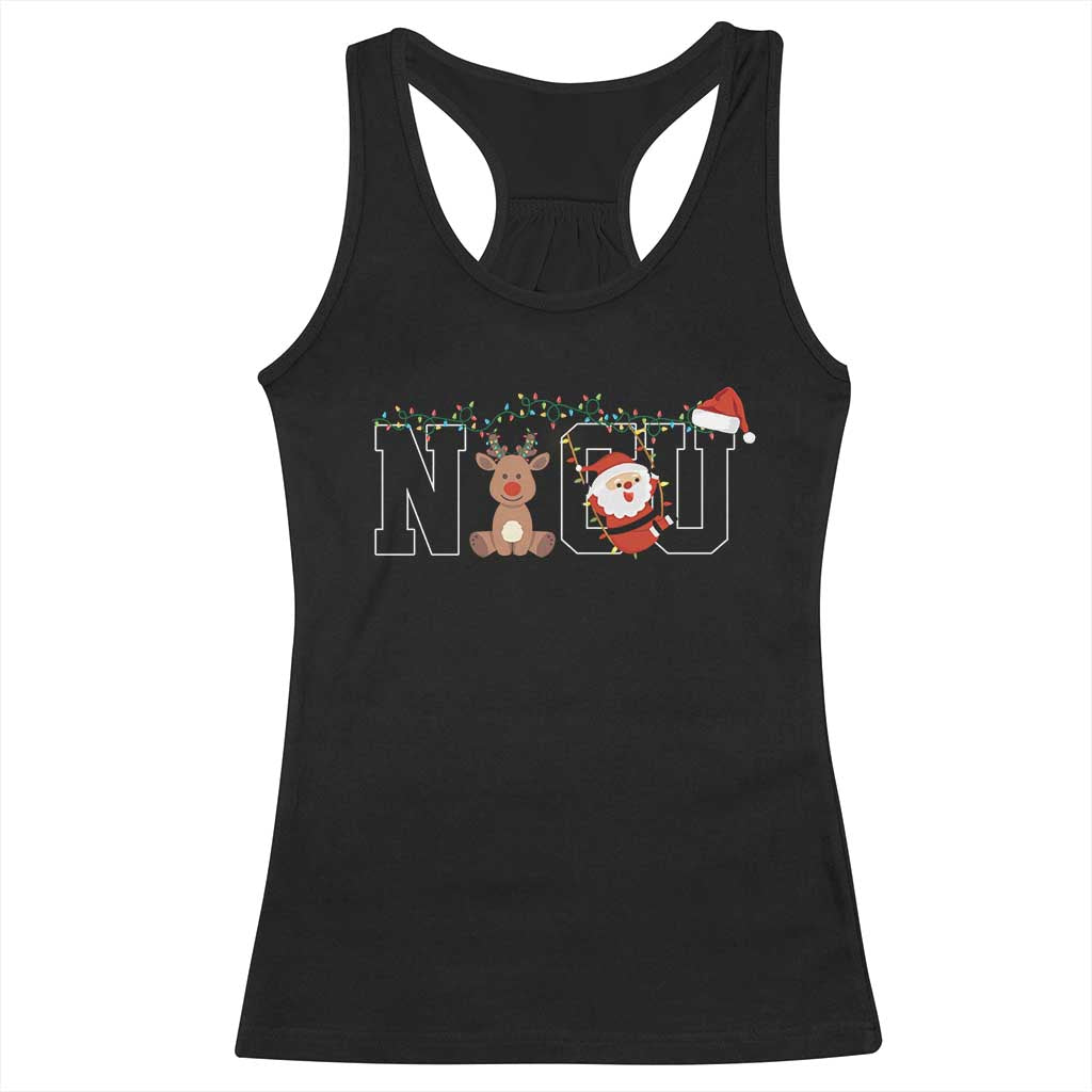 Christmas NICU Nurse Racerback Tank Top Cute Reindeer Student Xmas Gift TS10 Black Print Your Wear