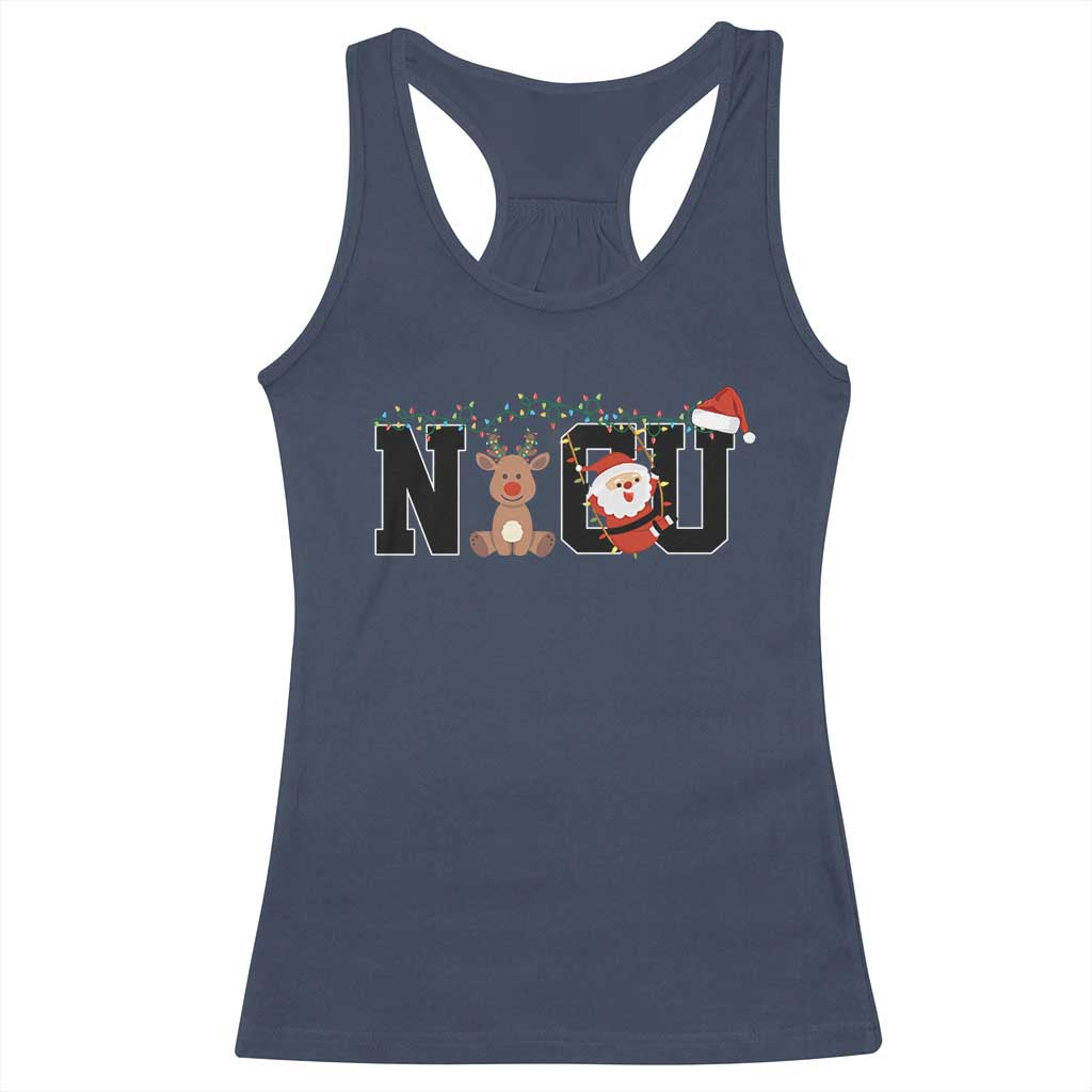 Christmas NICU Nurse Racerback Tank Top Cute Reindeer Student Xmas Gift TS10 Navy Print Your Wear