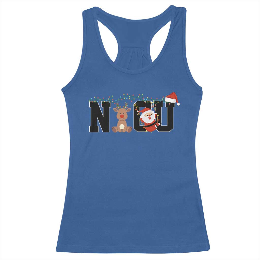 Christmas NICU Nurse Racerback Tank Top Cute Reindeer Student Xmas Gift TS10 Royal Blue Print Your Wear
