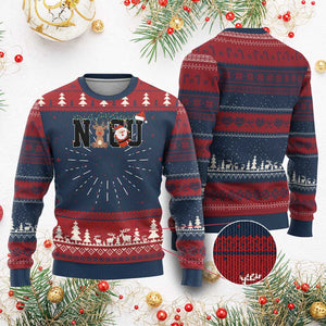 Christmas NICU Nurse Knit Sweatshirt Cute Reindeer Student Xmas Gift TS10 Burgundy Print Your Wear