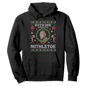 Funny Christmas Hoodie Kith Me Under The Mithletoe Tyson Ugly Xmas TS10 Black Print Your Wear