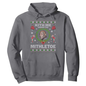 Funny Christmas Hoodie Kith Me Under The Mithletoe Tyson Ugly Xmas TS10 Charcoal Print Your Wear